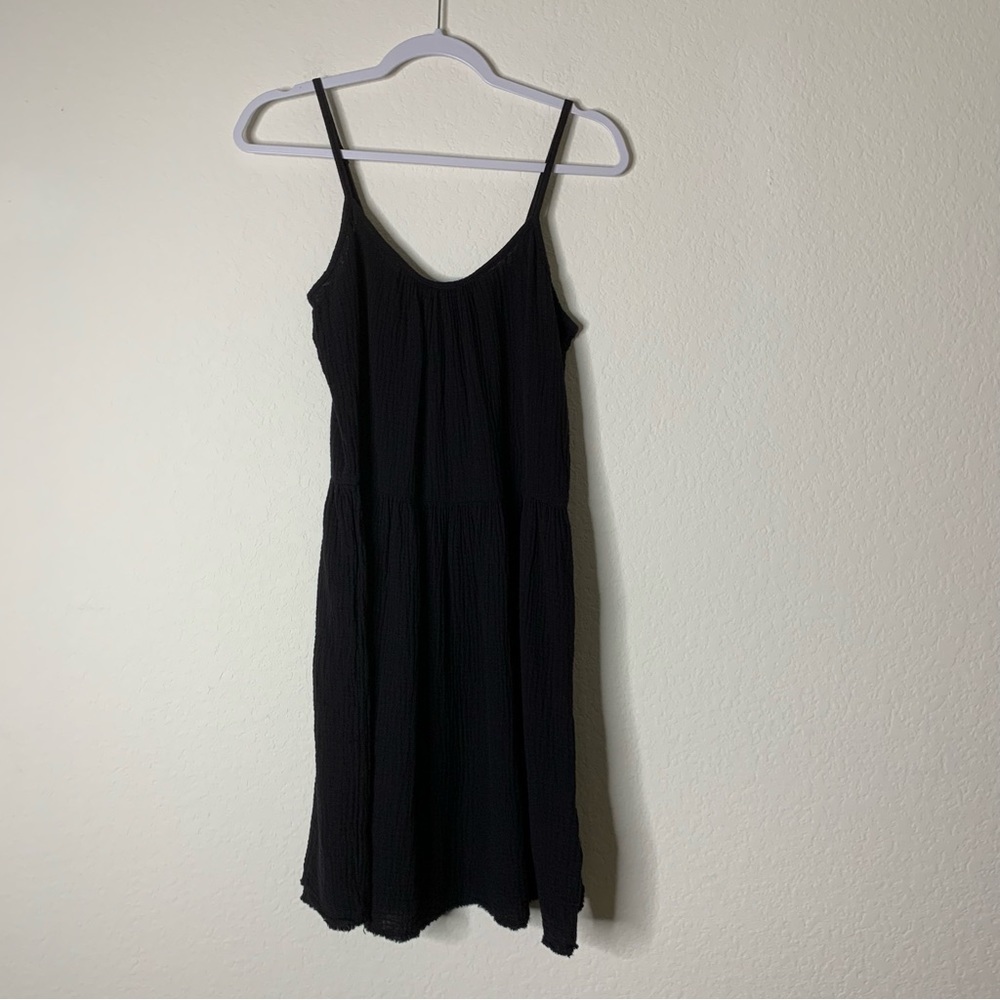 Nation LTD Womens black Addie tiered gauze cotton mini dress S - Picture 2 of 11